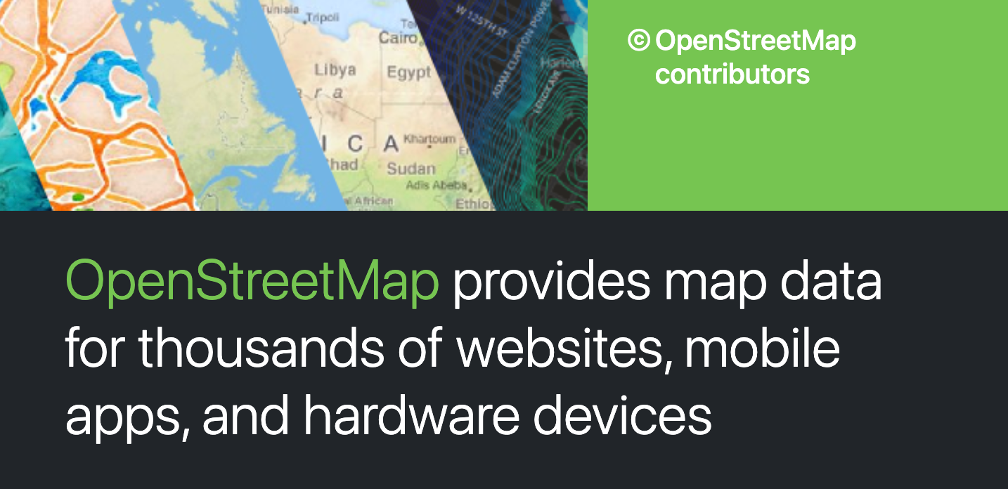 Screen capture of OpenStreetMap's 'About' page.