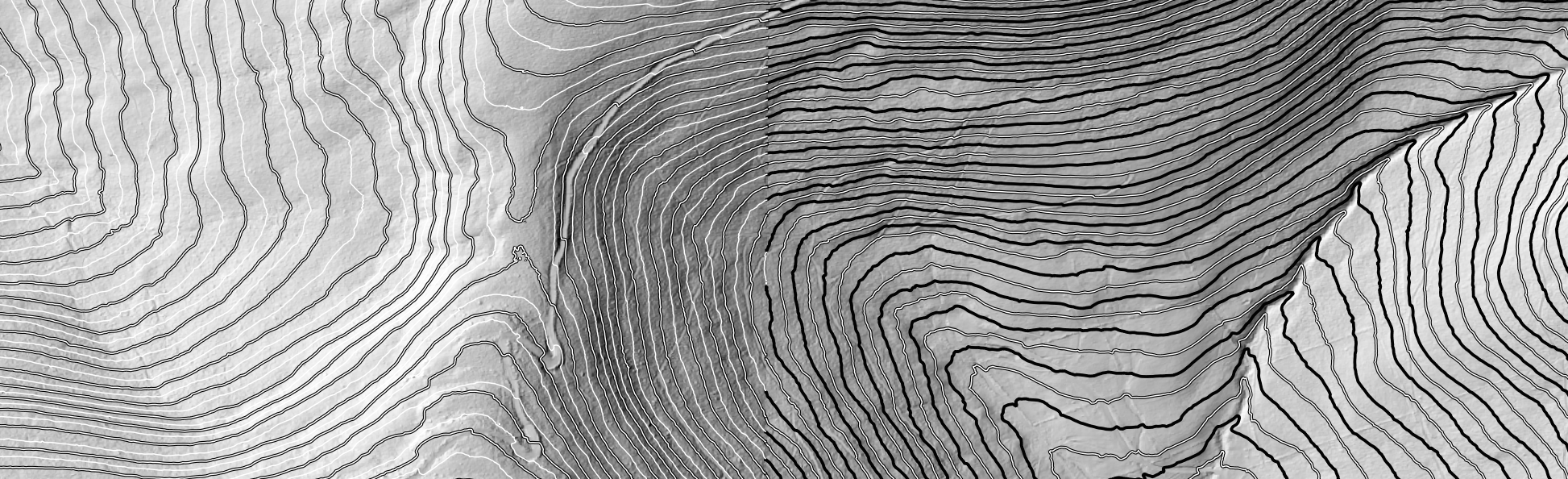 DEM-derived topographic lines. Western Catskills, NY